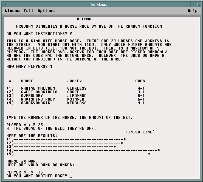 DELMAR in FORTRAN 77