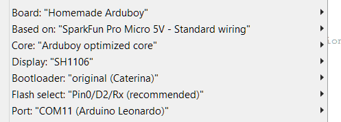 Arduboy Homemade Board Options