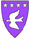 Purpure, a Lark volant and in chief, four Mullets fesswise argent