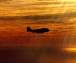 An A-6 In Front Of Beautiful Sunset