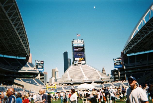 The Seahawks Nest with the Jubo-Tron tower above