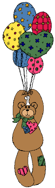 bear hanging by baloons