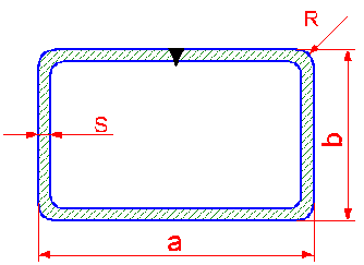 Poprecni presek pravougaone cevi