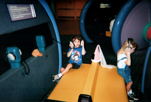 ian and kenna doing audo antics, epcot