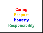 Text Box: CaringRespectHonestyResponsibility