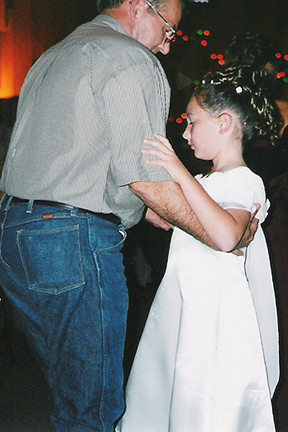 Stephanie giving Grampa a Dance Lesson.