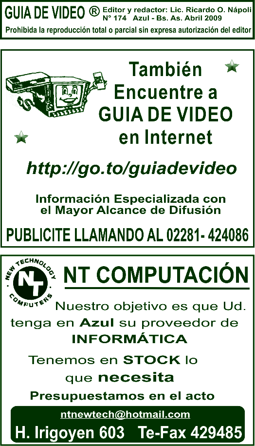 Hgase conocer: reserve un espacio en GUIA DE VIDEO al: (02281)-424086